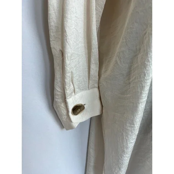 Zara Cream Button-Up Tunic - Picture 7 of 11